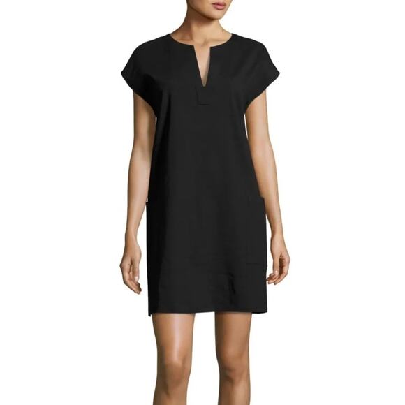 THEORY Linen Blend Shift Dress Womens Size 0 Blue Timeless Capsule Minimalist - Picture 1 of 9